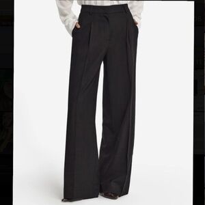 BRAND NEW Falconeri Dark Gray Wool Wide Leg Pants in XS